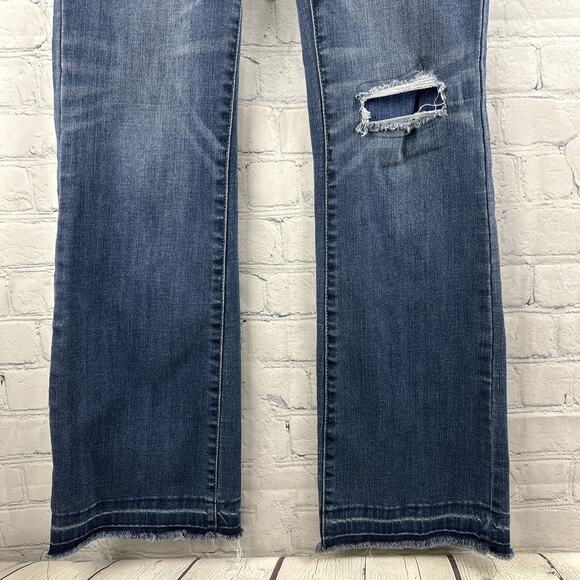 Judy Blue Jeans Womens 5/27 Mid Rise Bootcut Fit Fringe Hem - Picture 4 of 11